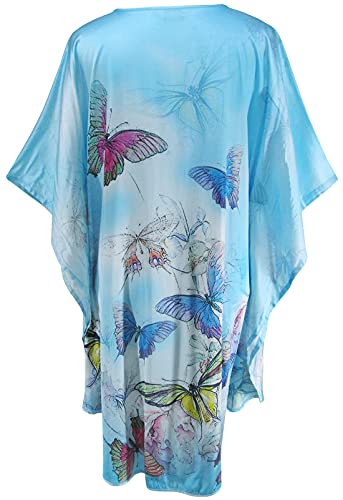 Women's 100% Silk Short Robe Bathrobe Nightgown Pajama Sleepwear -Classic Batwing Sleeved