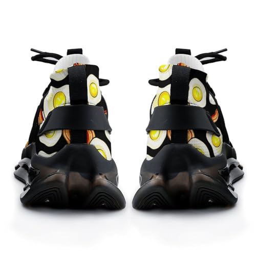 Fried Eggs Bacon Funny Smiling Face Lightweight Women's Sneakers Running Tennis Shoes Walking Sportswear Gym Travel for Men