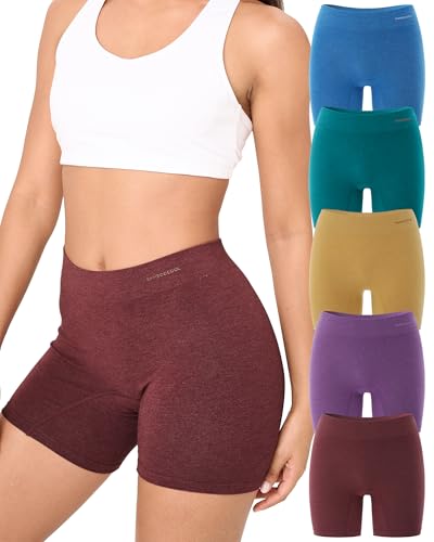 Womens Boyshort Panties Seamless Underwear Stretchy Boxer Briefs For Ladies 5 Pack