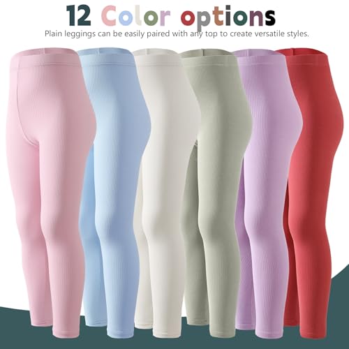 12 Pack Girls Leggings Toddler Girl Pants Casual Yoga Pants for Girls High Waisted Stretch Leggings Kids