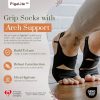 Lite Grip Pilates Socks for Women & Men – Non-Slip Yoga, Barre, Toeless Socks with Arch Support
