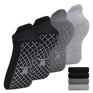 Unisex Non Slip Grip Socks with Cushion for Yoga Pilates Barre Home & Hospital