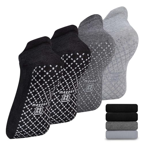 Unisex Non Slip Grip Socks with Cushion for Yoga Pilates Barre Home & Hospital