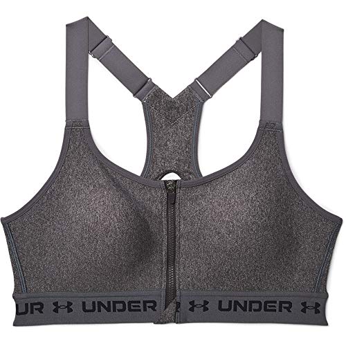 Women's High Crossback Heather Zip Bra