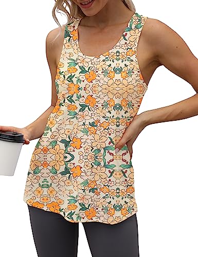 Womens Workout Athletic Tank Tops Loose Gym Yoga Racerback Sleeveless Running Sports Shirts Tops