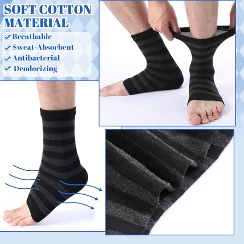 10 Pairs Men Toeless Socks Open Toe Flip Flop Pedicure Socks for Sandals Running Yoga Spa