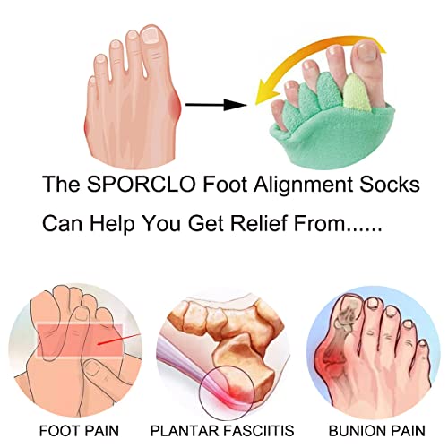 Toe Separator Socks for Men Women Comfy Foot Alignment Sock Massage Cotton Bunion Socks Yoga Sports GYM