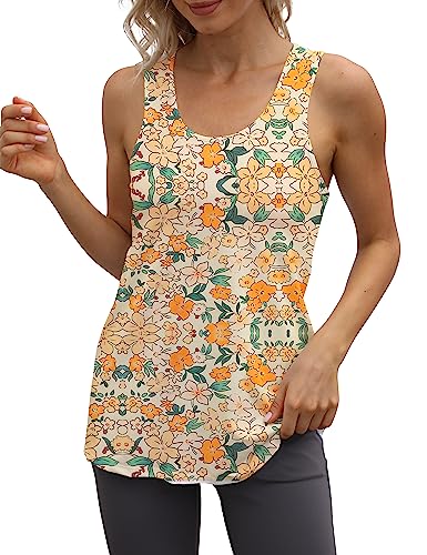 Womens Workout Athletic Tank Tops Loose Gym Yoga Racerback Sleeveless Running Sports Shirts Tops
