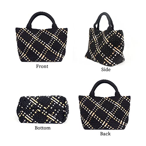 Women Tote Bag Large Neoprene Tote Bag Fashion Woven Bag Neoprene Tote Handbag Roomy Shoulder Bags for Beach, Gym, Trave
