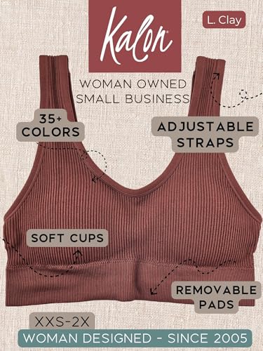 Women's 4 Pack Ribbed Bralette Crop Top Comfort Sports Bra