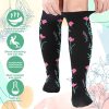 6 Pairs Plus Size Compression Socks for Women Wide Calf Extra Large Knee High Support for Travel Yoga Running Circulation