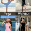 Womens Workout Romper Ribbed Unitard Stretch One Piece Short Jumpsuits Yoga Sleeveless Adjustable Outfits 2024