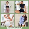 7 Pack High Waisted 5''/8'' Biker Shorts for Women - Buttery Soft Black Workout Yoga Running Spandex Yoga Shorts