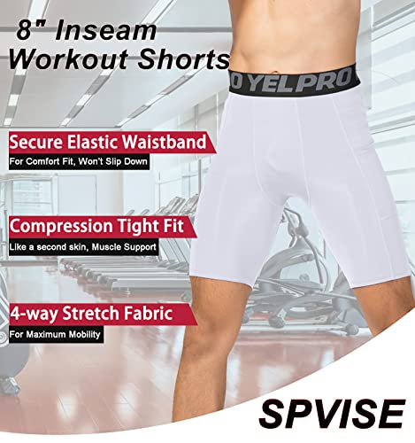Compression Shorts Men 1/3 Pack, Dry Fit Compression Underwear Spandex Running Shorts, Workout Athletic Shorts Pocket