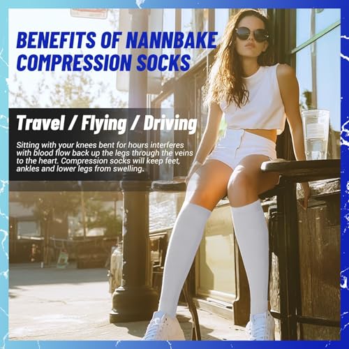 3 Pairs Compression Socks for Women & Men 15-20 mmHg,Best Support for Cycling Athletic Hiking Running
