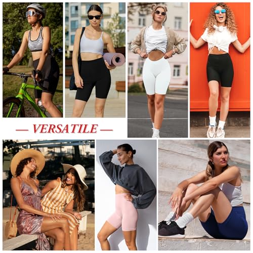 4 Pack Slip Shorts for Under Dresses Anti Chafing Underwear Seamless Comfortable Smooth Yoga Biker Workout Shorts