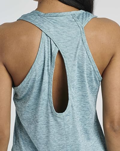 5 Pack: Women's Crossback Keyhole Open Back Workout Tank Top Dry-Fit Sleeveless Yoga Gym (Available in Plus)