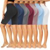 7 Pack High Waisted 5''/8'' Biker Shorts for Women - Buttery Soft Black Workout Yoga Running Spandex Yoga Shorts
