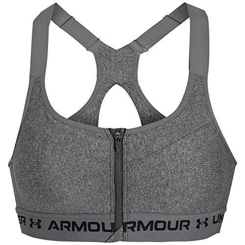 Women's High Crossback Heather Zip Bra