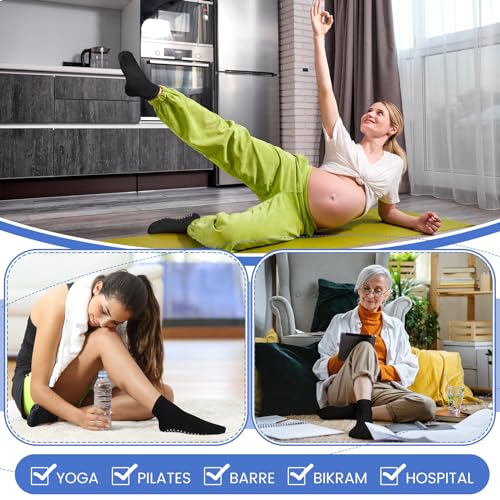 60 Pairs Yoga Socks Anti Skid Pilate Socks Hospital Non Slip Anklets with Grips for Women Pilates