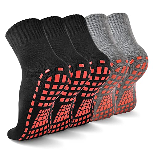 5 Pairs Non Slip Socks Non Skid Sticky Grippy Yoga Pilates Hospital Sock Men Women