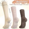 4 Pairs Grip Pilates Socks for Women,Yoga Non Slip Cotton Socks for Pilates Outfit