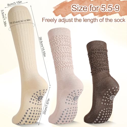 4 Pairs Grip Pilates Socks for Women,Yoga Non Slip Cotton Socks for Pilates Outfit