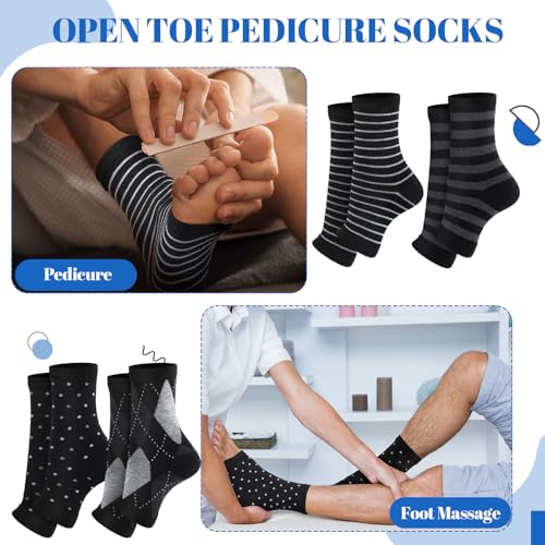 10 Pairs Men Toeless Socks Open Toe Flip Flop Pedicure Socks for Sandals Running Yoga Spa