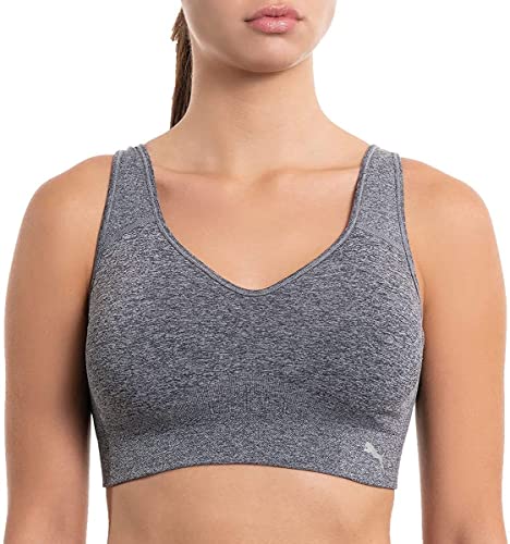 Women’s Seamless Convertible Sports Bra, 2-Pack, Black/Gray (Small)