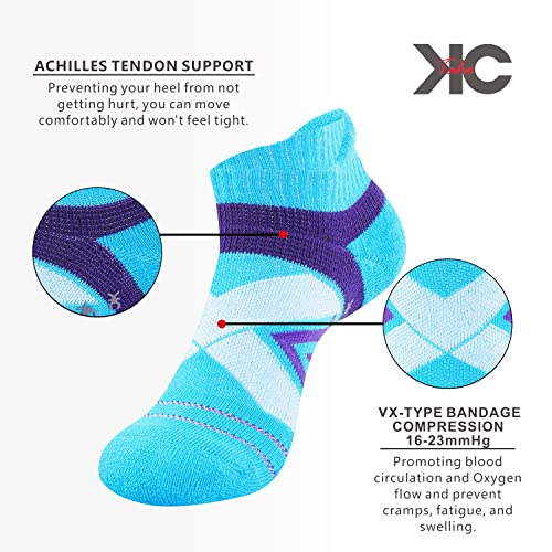 Non-Slip Compression Yoga Socks 4 Pairs with Grips for Pilate Ballet Barre Barefoot Hospital for Women and Men