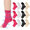 12 Pairs Toeless Socks for Women, Nylon Open Toe Socks for Flip Flop Pedicure Yoga Pilates, Heel Sock for Dry Cracked Feet