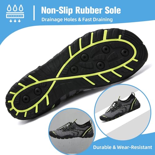 Water Shoes for Women Men Barefoot Beach Shoe Quick Dry Aqua Swim Socks for Surfing Yoga Size 4.5-15 Women/3-13.5 Men