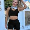 Workout Sets for Women 2 Piece Backless Halter Sports Bra High Waist Booty Shorts Yoga Gym Outfits Lounge Activewear