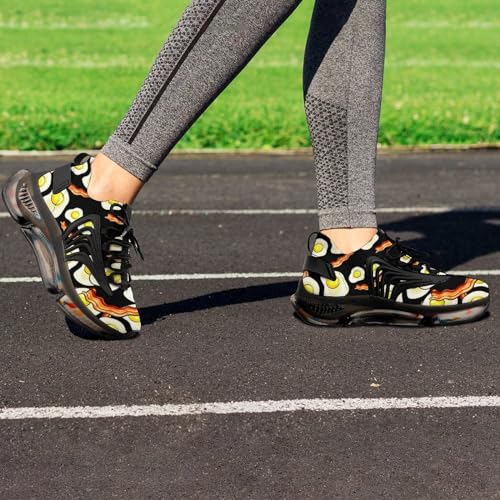 Fried Eggs Bacon Funny Smiling Face Lightweight Women's Sneakers Running Tennis Shoes Walking Sportswear Gym Travel for Men