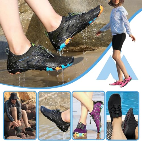 Water Shoes for Women Men Barefoot Beach Shoe Quick Dry Aqua Swim Socks for Surfing Yoga Size 4.5-15 Women/3-13.5 Men
