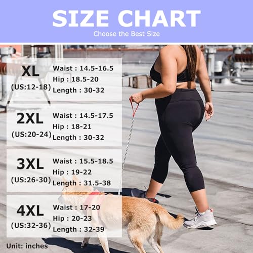 Plus Size Capri Leggings for Women- XL-4XL High Waist Tummy Control Stretchy Workout Yoga Pants Plus Capris