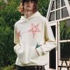 Mens Graphic Varsity Hoodies Graffiti Line Star Unisex Colorful Printing Oversized Casual Streetwear Tops