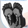 6 Pairs Women Toe Socks Non Slip Yoga Socks with Grip Men Pilates Toe Socks for Dance Gym