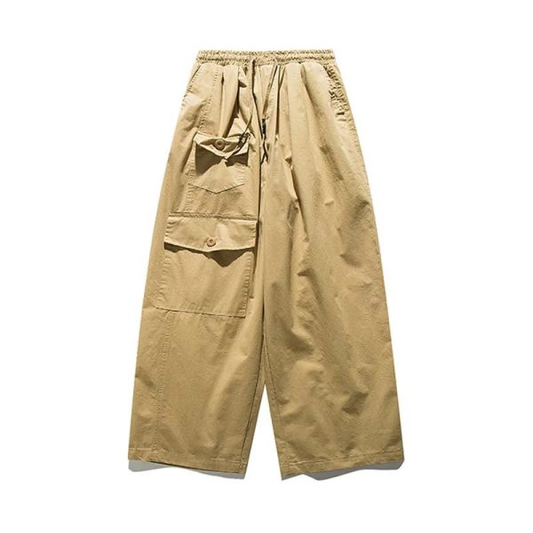 Wide Leg Pants Men Streetwear Loose Casual Cargo Women Japan Trousers